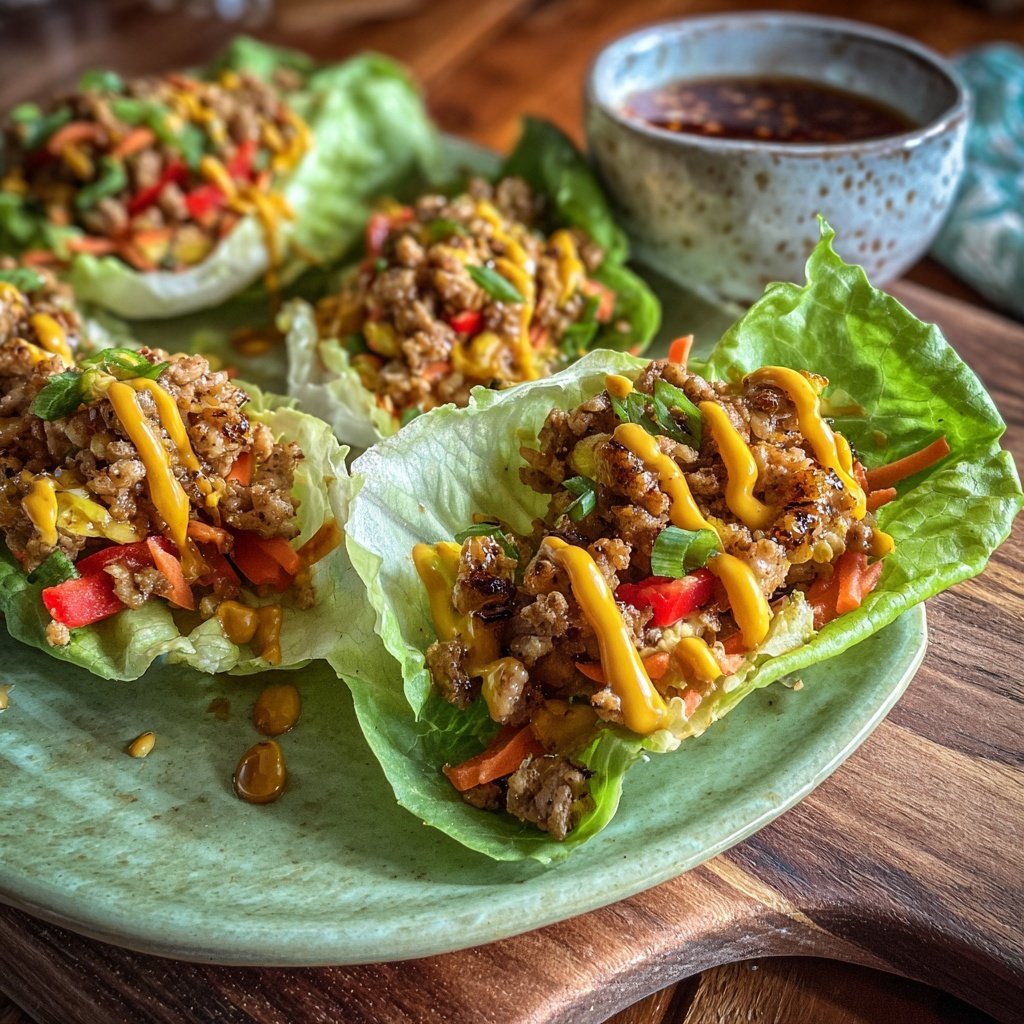 Ground Chicken Lettuce Wraps