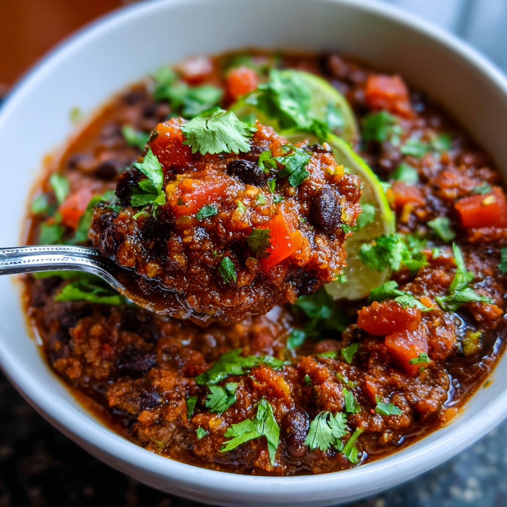 Healthy Crockpot Black Bean Chili