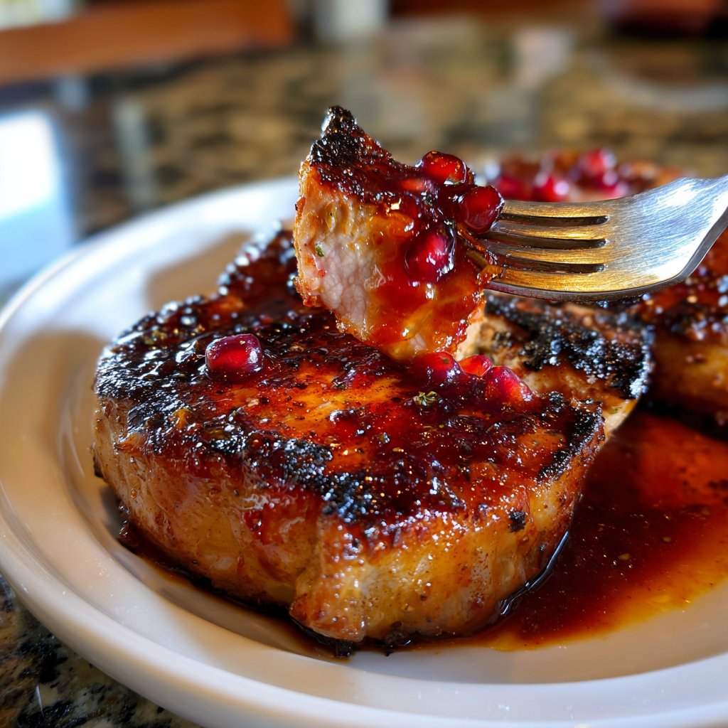 Pork Chops with Pomegranate Pan Sauce