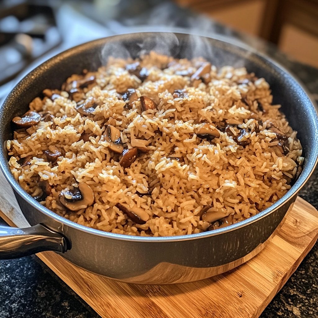 One Pot Soy Sauce Mushroom Rice