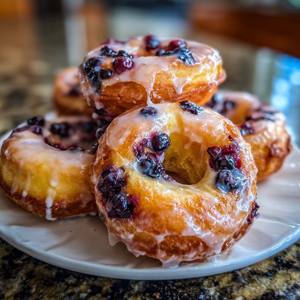 Blueberry Lemon Glazed Donuts