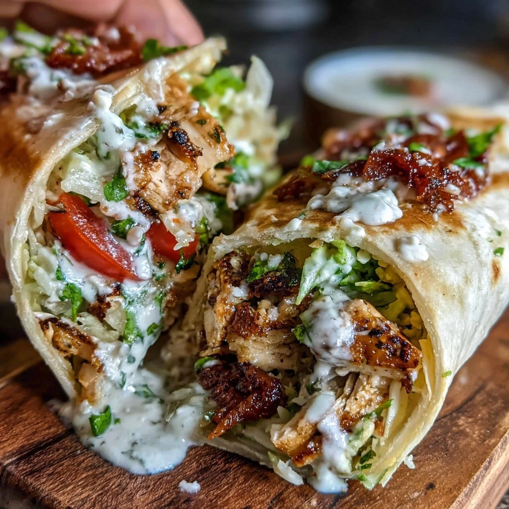 Easy Healthy Mediterranean Chicken Wrap