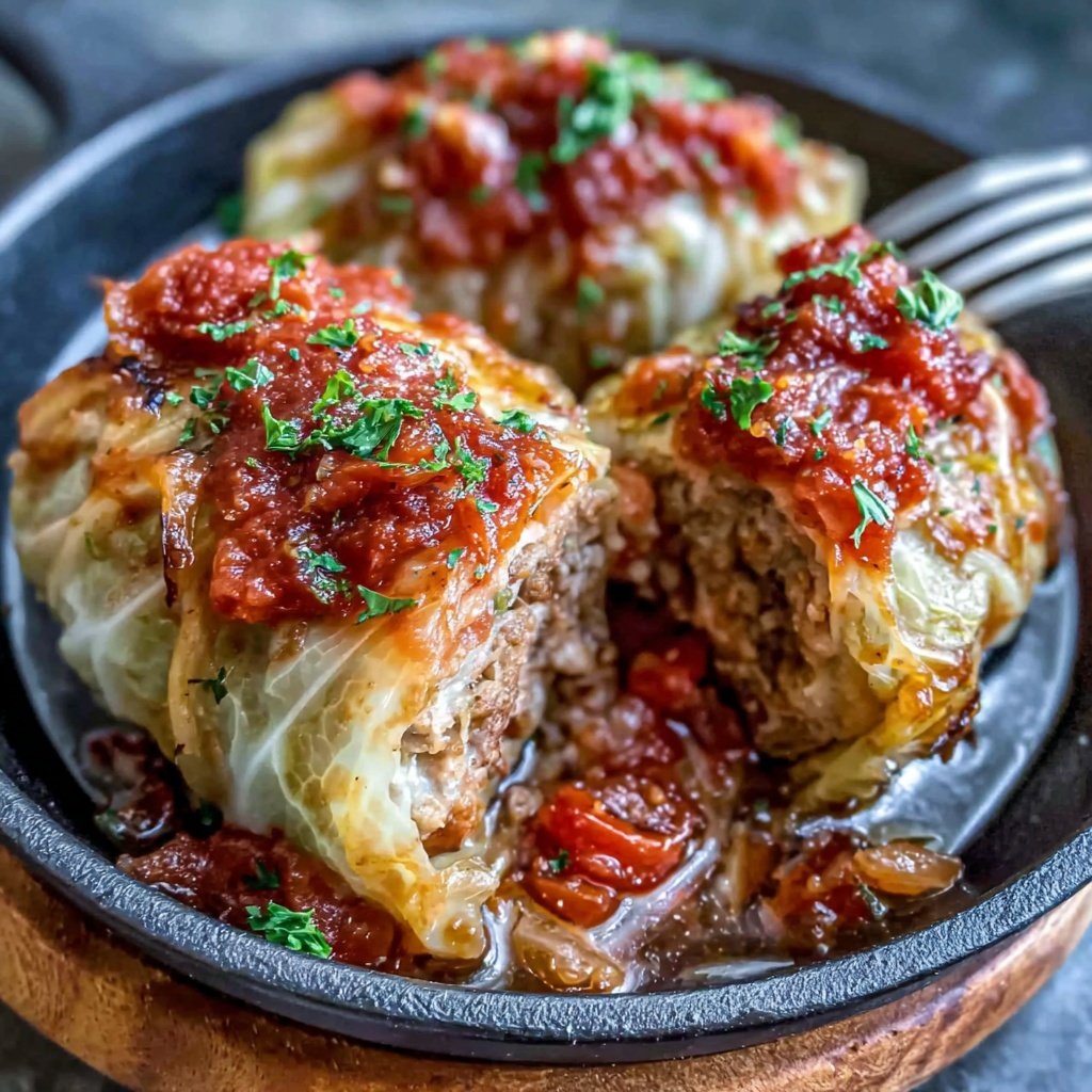 Hamburger Meat And Rice Stuffed Cabbage